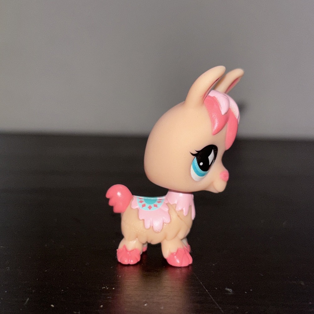 Peach and Pink Llama Tan #198 G7 Teal Diamond Eyes Littlest Pet Shop Gen 7 LPS - Picture 4 of 8